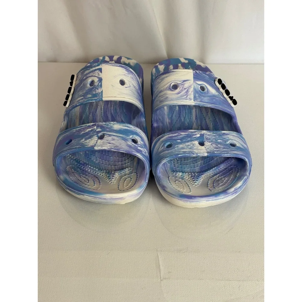 Crocs Classic Sandal Mens 9 Womens 11 Blue Purple Marbled‎ Swirl Slide Comfort